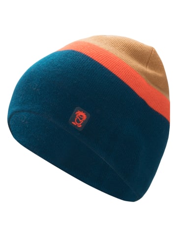 Beanie "Nordland" in Blau/ Hellbraun
