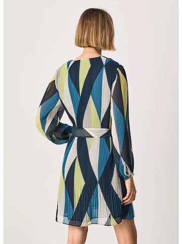 Jurk donkerblauw/beige
