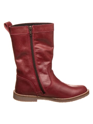Leder-Winterstiefel in Rot
