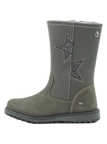 Leder-Boots in Grau