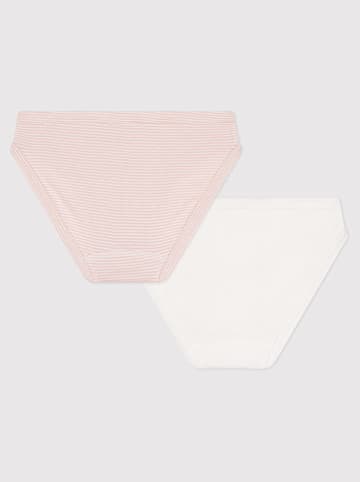 2-delige set: slips lichtroze/wit