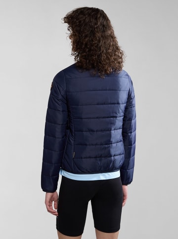 Doorgestikte jas donkerblauw