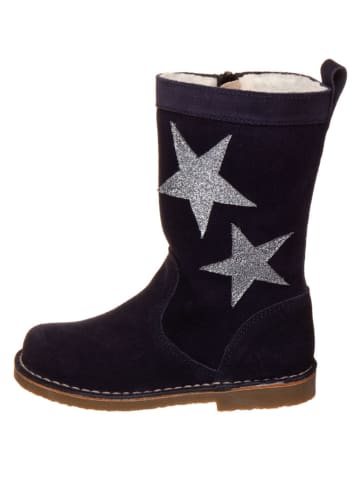 Leren winterlaarzen donkerblauw