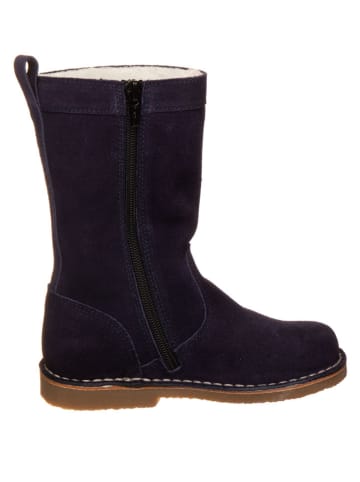 Leren winterlaarzen donkerblauw