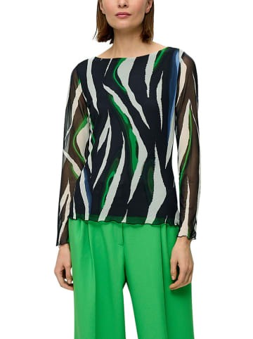 Longsleeve donkerblauw/wit/groen