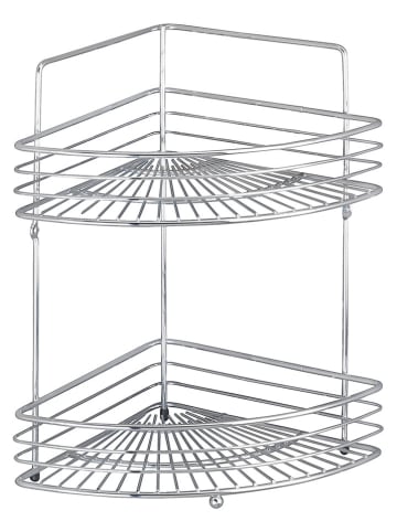 Edelstahl Eck-Duschregal "Milano" in Silber - (B)31,5 x (H)37 x (T)22,5 cm