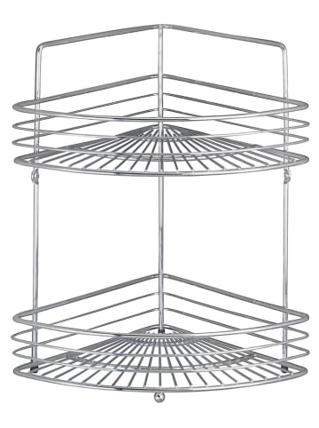 Edelstahl Eck-Duschregal "Milano" in Silber - (B)31,5 x (H)37 x (T)22,5 cm