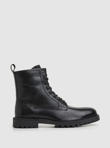 Leder-Boots "Trucker" in Schwarz
