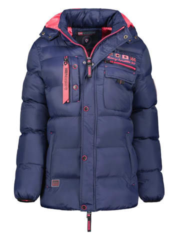 Doorgestikte jas "Citernier" blauw/roze