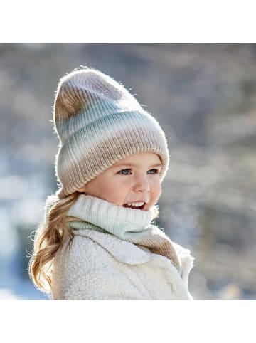 Beanie in Hellbraun/ Grün