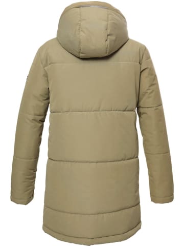 Doorgestikte parka beige