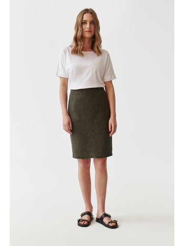 Leinen-Rock in Khaki