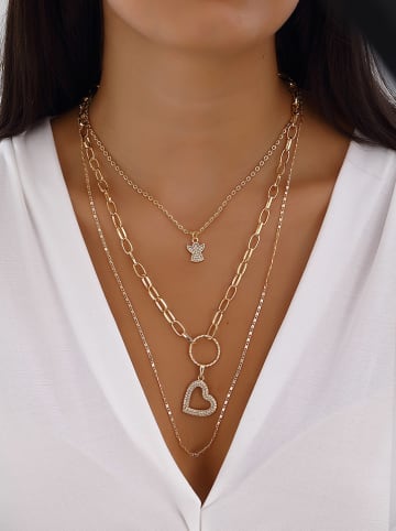 Vergulde ketting met zirkonia