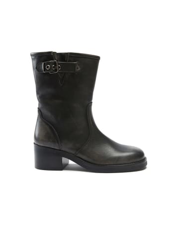 Leder-Stiefeletten in Schwarz