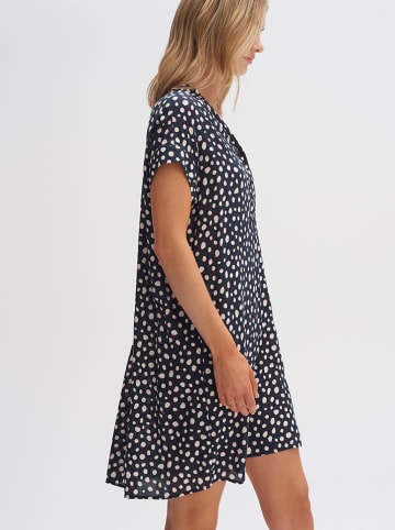 Jurk donkerblauw/wit