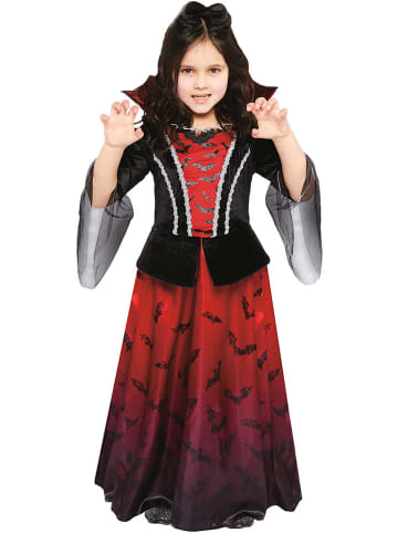 Sukienka dziecięca "Vampiress" w kolorze czarno-czerwonym