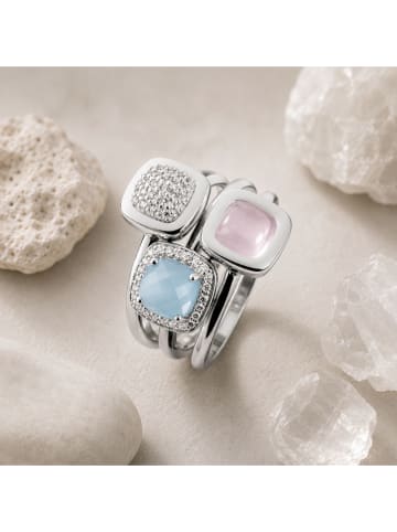 Zilveren ring met edelstenen