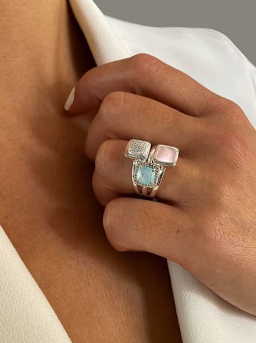 Silber-Ring mit Edelsteinen