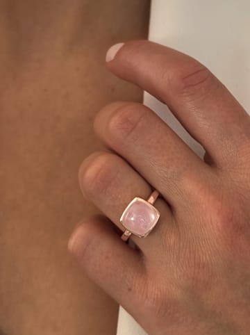 Rosévergulde ring met edelsteen