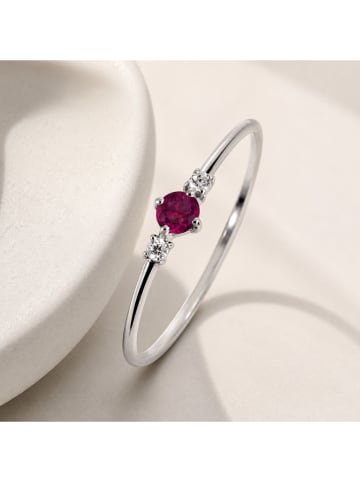Zilveren ring met edelstenen
