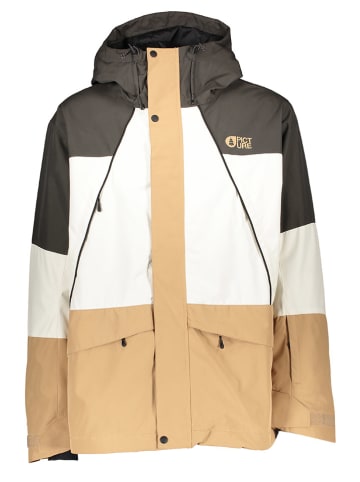 Ski-/ Snowboardjacke "Kenko" in Braun/ Weiß/ Hellbraun