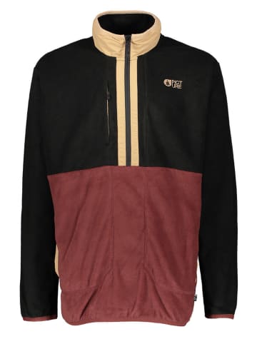 Fleecepullover "Mathew" in Schwarz/ Rot