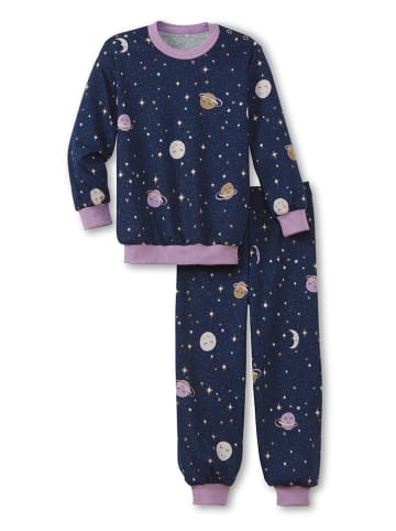 Pyjama in Dunkelblau/ Lila