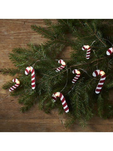 Łańcuch świetlny LED "Candycane" w kolorze czerwono-białym - dł. 135 cm
