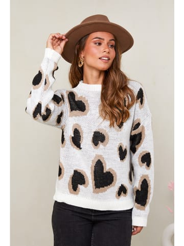 Sweter w kolorze kremowo-czarnym