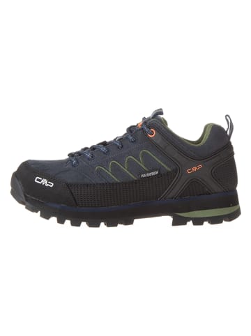 Skórzane buty trekkingowe "Moon Low" w kolorze niebiesko-czarnym