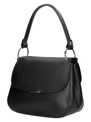 Skórzana torebka w kolorze czarnym - 31 x 23 x 11 cm