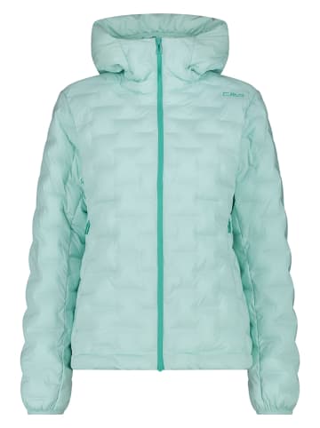 Doorgestikte jas turquoise