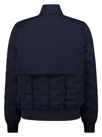 Doorgestikte jas donkerblauw