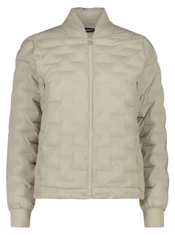 Doorgestikte jas beige
