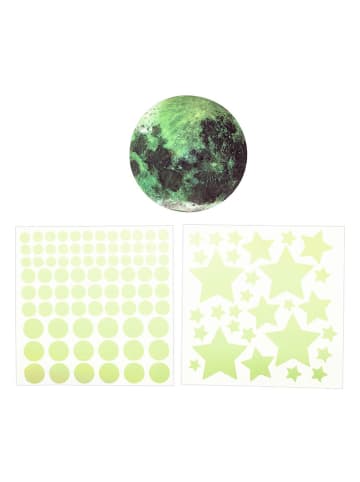 Naklejki ścienne świecące w ciemności "Moon and stars" w kolorze kremowym