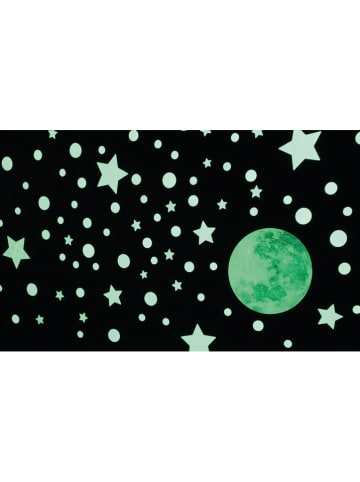 Naklejki ścienne świecące w ciemności "Moon and stars" w kolorze kremowym