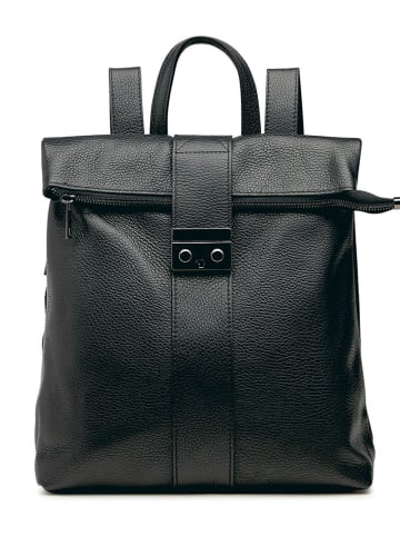 Leder-Rucksack in Schwarz - (B)34 x (H)41 x (T)12 cm