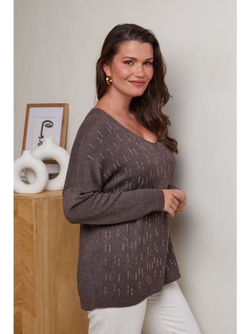 Sweter w kolorze ciemnobrązowym