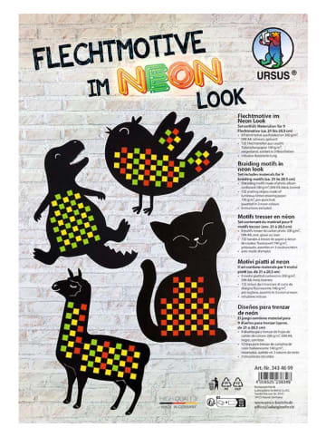 Flechtmotive-Bastelset "Neon-Look" in Bunt/ Schwarz