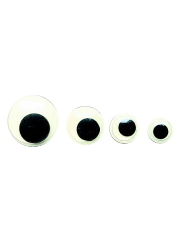 Wackelaugen "Nachtleuchtend" in Creme/ Schwarz