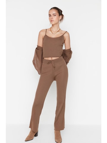 3-delige outfit lichtbruin