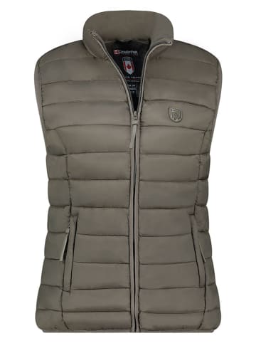 Doorgestikte bodywarmer kaki