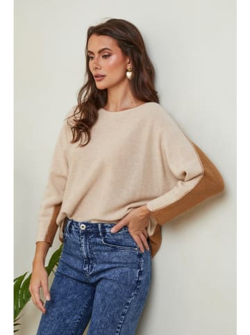 Sweter "Dorog" w kolorze beżowo-jasnobrązowym