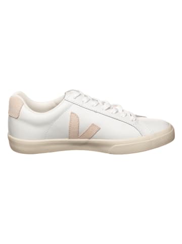 Skórzane sneakersy "Esplar" w kolorze biało-jasnoróżowym