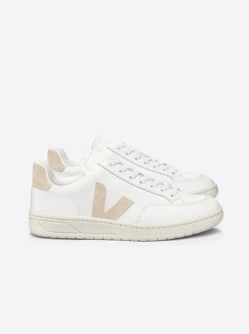 Skórzane sneakersy "V 12" w kolorze biało-beżowym