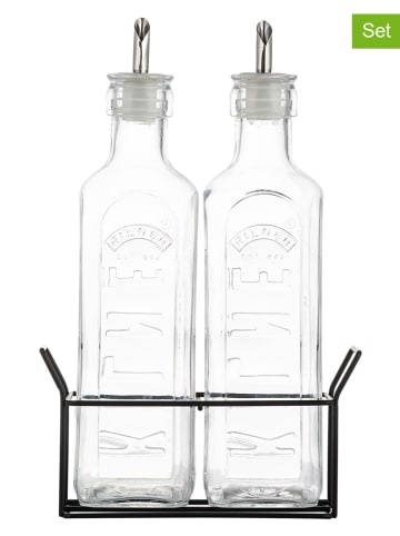 2tlg. Set: Essig- & Ölspender in Transparent - 2x 600 ml