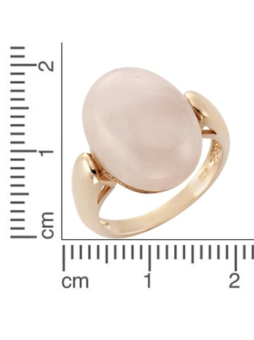 Rosévergold. Ring mit Edelsteinen