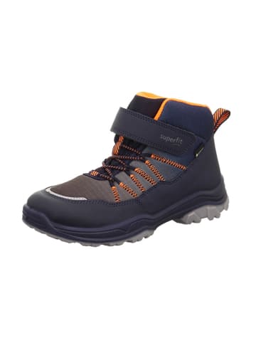 Leder-Boots "Jupiter" in Dunkelblau/ Orange