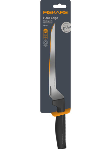 Nóż do filetowania "Hard Edge" w kolorze srebrno-czarnym - dł. 32 cm
