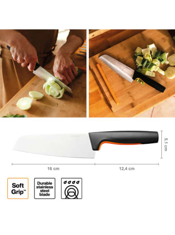 Nóż Santoku "Functional Form" w kolorze czarnym - dł. 35,5 cm